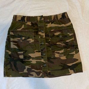 Camo Button Down Mini Skirt
